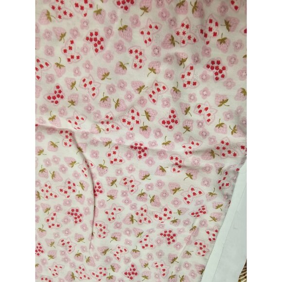 Pink Floral & Strawberry Fabric Pillowcase 1 count 17x27 inch Handmade - Picture 6 of 7